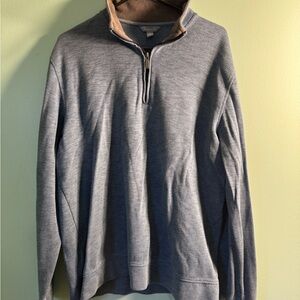 Van Heusen Gray and Tan Zip-Up Sweater